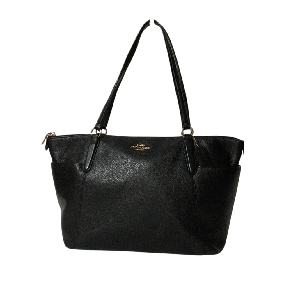 Coach Black Pebbled Leather Tote with Gold Hardware